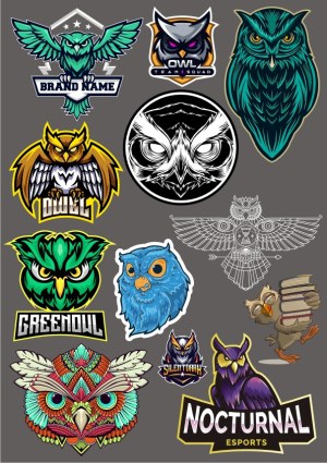 Collection of Owl-Themed Esports and Mascot Vector Logos Free Vector
