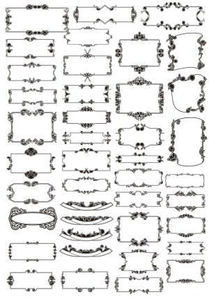 Set of Vintage Ornamental Frames and Borders Free Vector