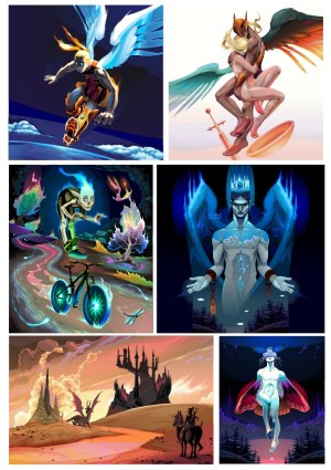 Fantasy and Supernatural Digital Vector Illustrations Collection Free Vector