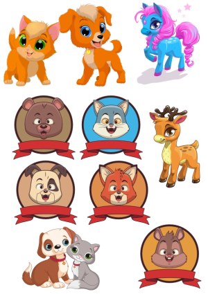 Cute Cartoon Animal Characters and Mascots Collection Free Vector