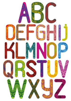 Decorative Floral Pattern Alphabet Letters Vector Free Vector