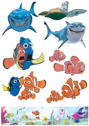 Cartoon Underwater Sea Life Characters and Ocean Scene Vector Set Free Vector
