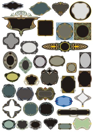 Decorative Vintage Label and Frame Vectors Set Free Vector