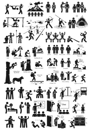 Prison Life and Survival Skills Illustrated Icons Free Vector