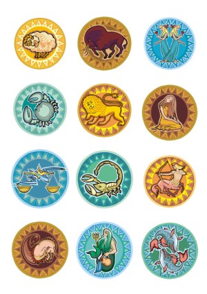 Colorful Zodiac Signs Vector Set Free Vector