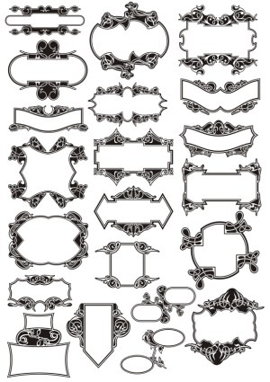 Set of Ornate Vintage Decorative Frames and Borders Free Vector