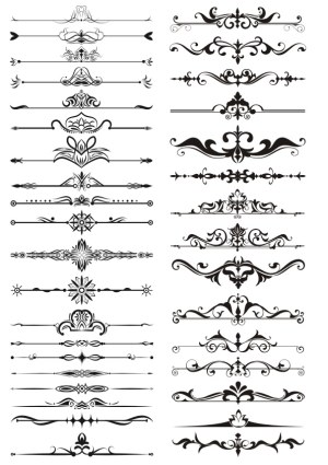 Elegant Decorative Vector Dividers and Flourishes Free Vector