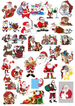 Collection of Santa Claus Cartoon Vector Illustrations Free Vector