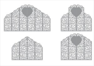 Decorative Ornate Iron Gates with Heart Design Free Vector