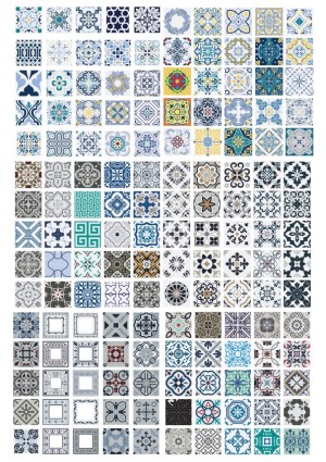 Collection of 100 Decorative Mosaic Tile Patterns Free Vector