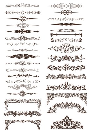 Vintage Ornamental Borders and Dividers Vector Set Free Vector