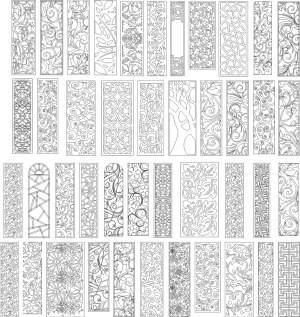 Intricate Decorative Vertical Pattern Vectors Collection Free Vector