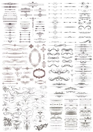 Elegant Vintage Flourish Dividers and Frames Collection Free Vector