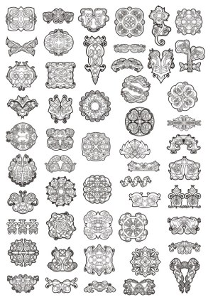 Collection of Ornate Celtic Knotwork Vector Designs Free Vector
