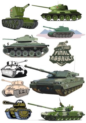 Collection of Military Tank Vector Illustrations Free Vector