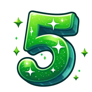 Shiny Green Number Five Illustration