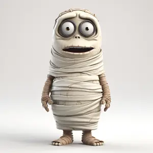 3D Cartoon Character of a Cute Mummy
