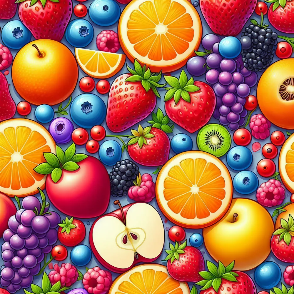Colorful Assortment of Fresh Fruits Illustration