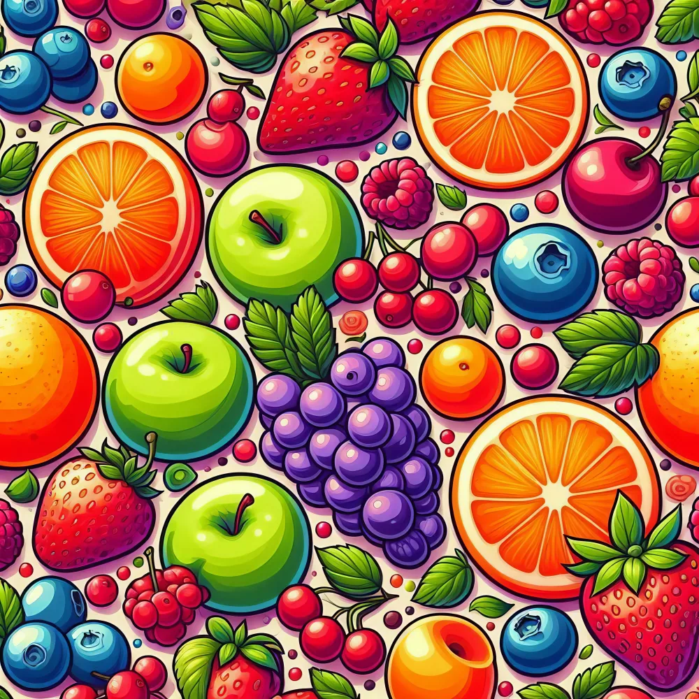 Colorful Assortment of Fruits Illustration