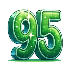 Shiny Green Glittering Number 95