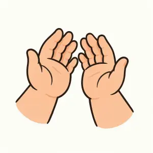 Illustration of Two Raised Open Children's Hands