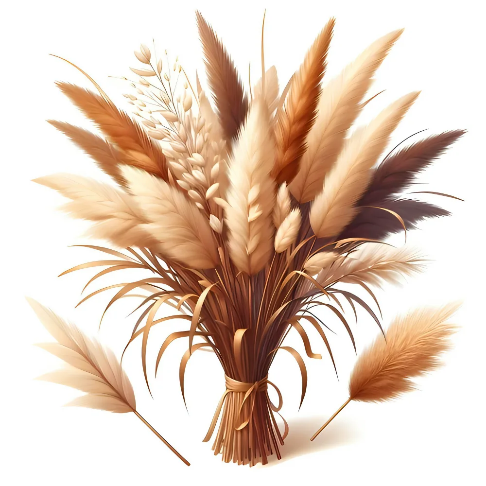 Bouquet of Dried Pampas Grass and Decorative Grasses