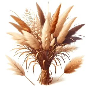 Bouquet of Dried Pampas Grass and Decorative Grasses