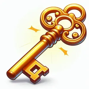 Shiny Golden Vintage Skeleton Key Illustration
