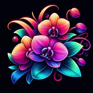 Vibrant Neon Orchid Floral Arrangement