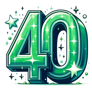 Shiny Green Sparkling Number 40
