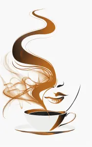 Artistic Coffee Steam Forming a Woman's Face