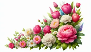 Colorful Floral Bouquet with Pink, White, and Blue Flowers