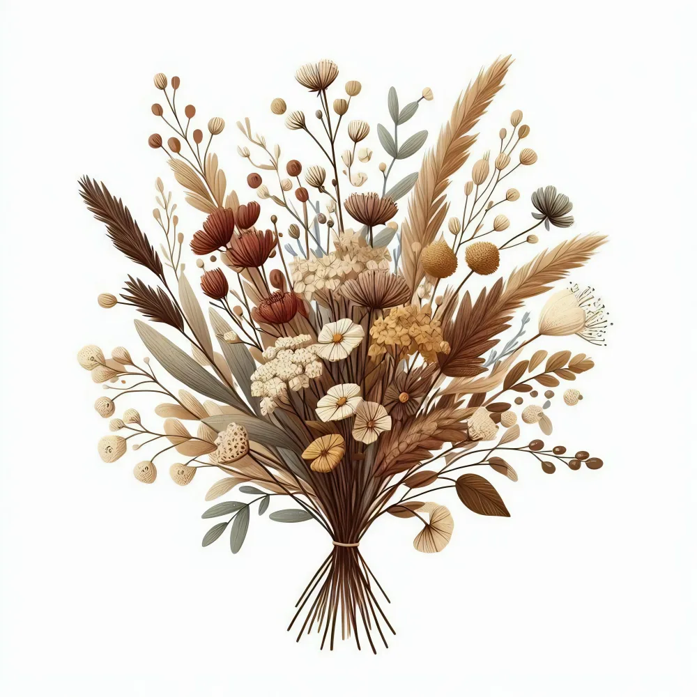 Elegant Dried Flower Bouquet in Earth Tones