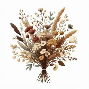 Elegant Dried Flower Bouquet in Earth Tones