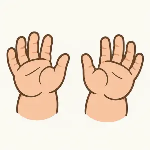 Cartoon Illustration of Two Open Baby Hands