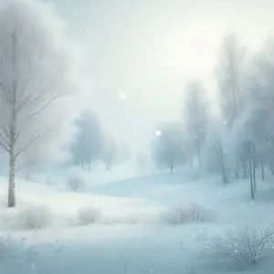Serene Snowy Winter Landscape with Bare Trees