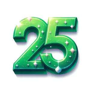 Green Sparkling Number 25 Illustration