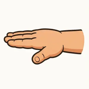 Illustration of a Cartoon Hand with Thumb Folded