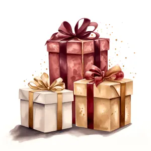 Decorative Gift Boxes with Ribbons in Warm Tones