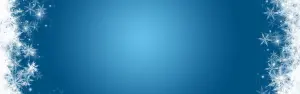 Blue Winter Background with White Snowflake Borders