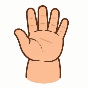 Cartoon Illustration of an Open Human Hand