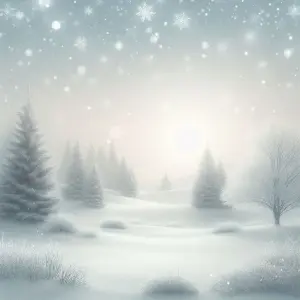 Peaceful Snowy Winter Forest Landscape with Falling Snowflakes