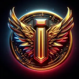Golden Winged Emblem with Letter I