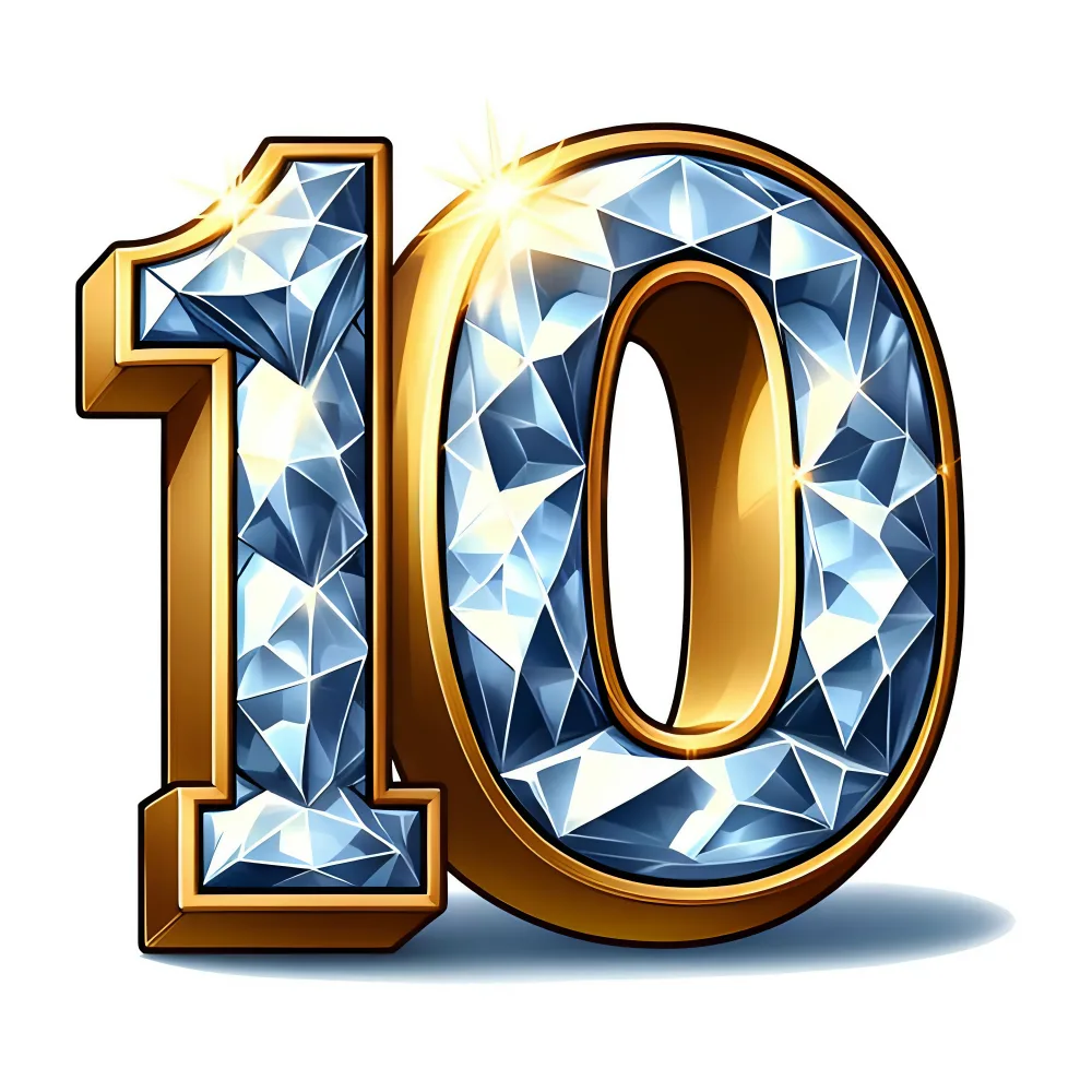 Golden and Diamond Number 10 Illustration