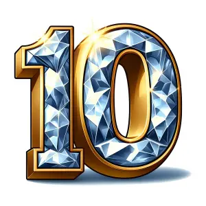 Golden and Diamond Number 10 Illustration