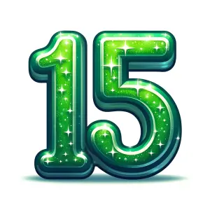 Shiny Green Glitter Number 15
