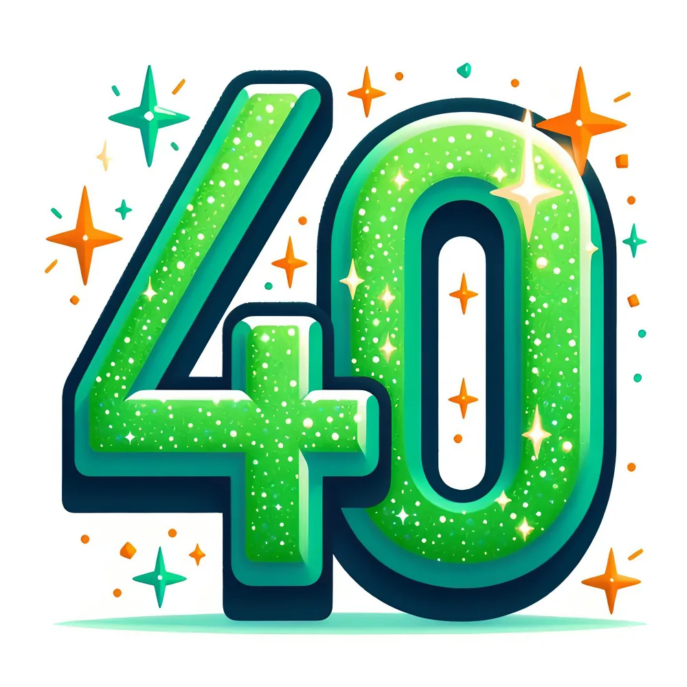 Sparkling Green 40 Plus Number Illustration