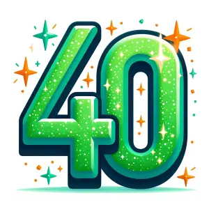 Sparkling Green 40 Plus Number Illustration
