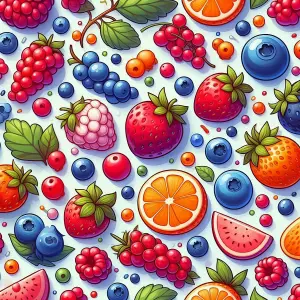 Colorful Pattern of Various Berries and Citrus Slices