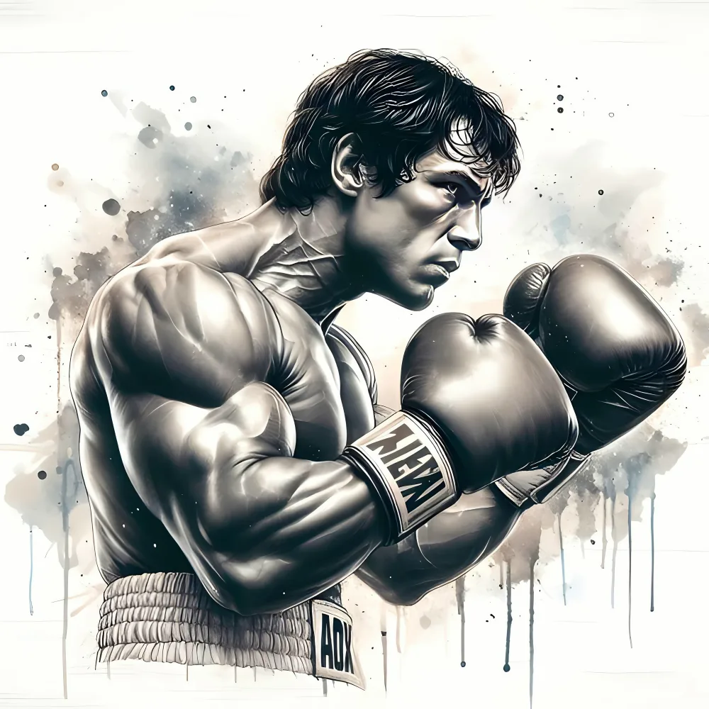 Artistic Boxing Portrait of a Determined Fighter